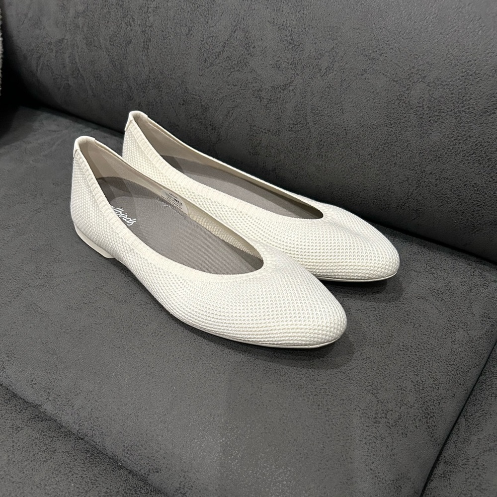 AllBirds Tree Breezer Point Ballet Flats White Size 8.5 New